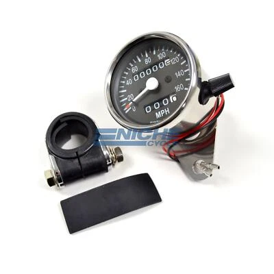 Mini Motorcycle Mechanical Speedo 160 MPH Trip Speedometer Gauge 2240=60MPH - Image 1 of 4