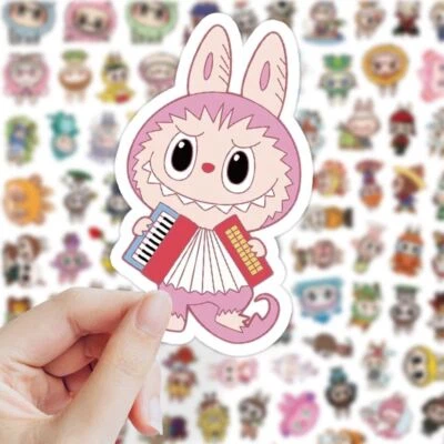 103 PCS Labubu Cute Monster Cartoon Waterproof Stickers Pack Anime Access