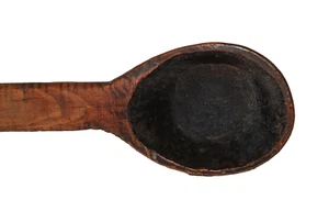 Antique Primitive Hand Carved Wooden Kitchen Spoon Farmhouse Rustic 19 3/4" Old - Picture 1 of 12