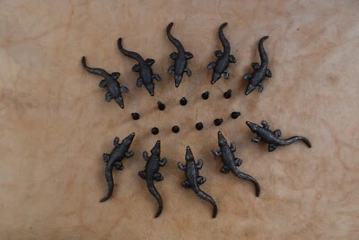 Чугунная дверная ручка в форме аллигатора ручки для дверей выдвижных ящиков 10 шт. - Изображение 1 из 4