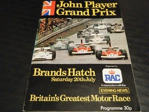 BRITISH GP PROGRAM 1974 JACKY ICKX RONNIE PETERSON JAMES HUNT NIKI LAUDA F1 GP - Bild 1 von 4
