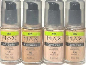 Max Factor Color Genius Foundation with Minerals 1 oz Your Choice - Picture 1 of 9