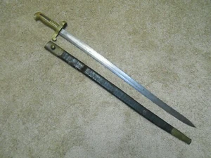 NICE CIVIL WAR 1861 SABER BAYONET FOR MERRILL NAVY MUSKET RIFLE - Picture 1 of 12