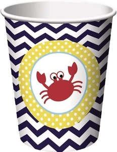 Ahoy Matey Sailboat Ocean Animals Cute Baby Shower Party 9 oz. Paper Cups - Picture 1 of 1