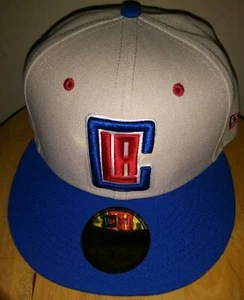 Clippers LA New Era 59FIFTY Cap 2Tone Red White Blue & Tan Hat Men's 7 3/8 USA - Picture 1 of 6