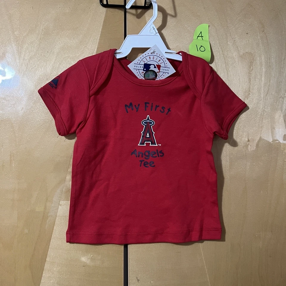 Camiseta Majestic Bebé 24 Meses Roja Anaheim Angels Béisbol Manga Corta Nueva Foto 1 de 4