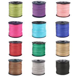 100yards Glitter Powder Faux Suede Lace Cord Jewelry Craft Braiding Thread 3mm
