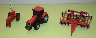 ERTL 1/64 Scale Farmall M, Case IH Modern Tractor, & Case IH Tillage Plow - Image 1 of 4
