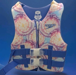 Speedo Youth Life Jacket Vest - Lilac Tie-Dye Size Youth 50-90 LBS - Picture 1 of 5
