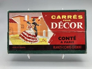 Vintage artist Carres Pour Decor Blanzy Conte Gilbert Paris crayon pastel France - Picture 1 of 4