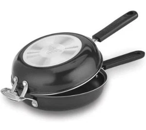 Cuisinart Set 2 Pezzi FP2-24BK Padella per Salsa Antiaderente 10 Pollici Nero Specialità NUOVO - Foto 1 di 24