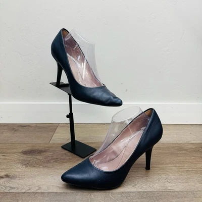 Salto alto feminino The Limited Tatum de couro preto biqueira pontiaguda tamanho 10 - Imagem 1 de 4