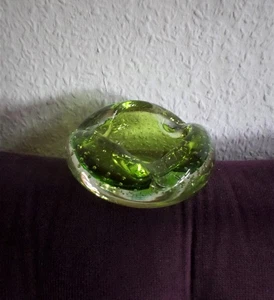 Vintage Aschenbecher, Grün, Murano Glas, Bubble Bullicante Art, 1950er - Bild 1 von 6