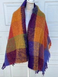 AVOCA THE MILL mohair-pure wool  throw blanket multi-color  68" X 52". Ireland - Picture 1 of 3