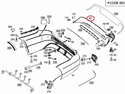 Parachoques trasero genuino Mercedes-Benz E350 - Panel de cubierta inferior 2128855425 Foto 1 de 4