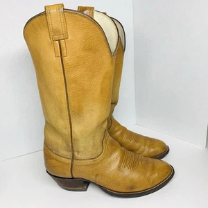 Olathe Boot VTG Mens Brown Leather Western Cowboy Boots Size 10 E 76 55622 USA - Picture 1 of 24