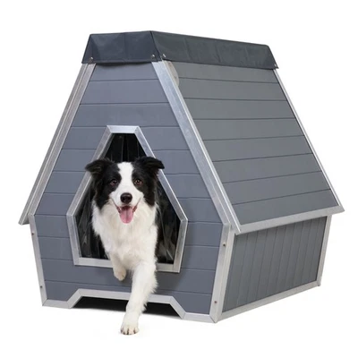 Large Dog House Outdoor Indoor Weatherproof Wooden Dog Kennel Anti-chewing Frame - Image 1 of 4