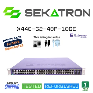 ♻️ Extreme Networks X440-G2-48P-10GE 48-Port PoE+ Gigabit Switch ⚡FastShip - Picture 1 of 2