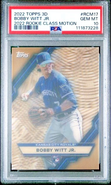 PSA 10 2022 Topps 3D Rookie Class Motion #RCM-17 Bobby Witt Jr RC SP ONLINE EXCL - Image 1 of 4