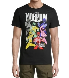 Camiseta negra Power Rangers con estampado gráfico en la parte delantera para mujer talla grande - Imagen 1 de 7