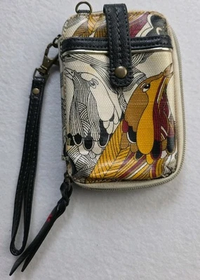 Sakroots Cell Phone Zip Around Wallet Wristlet Black and White/Birds - Image 1 of 4