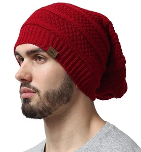 Slouchy Beanie Hats for Women, Oversized Mens Beanie Hat, Knitted Beanie, Run... - Picture 1 of 6