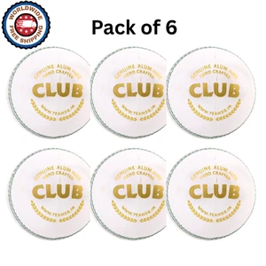 SG Club White Youth Cricket Leather Ball for Juniors - (Pack of 6) - Picture 1 of 4