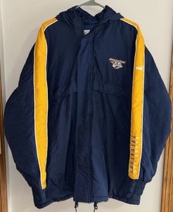 Vintage Puma Nashville Predators Jacke Herren XL blau NHL Full Zip Kapuze Puffer Mantel - Bild 1 von 19