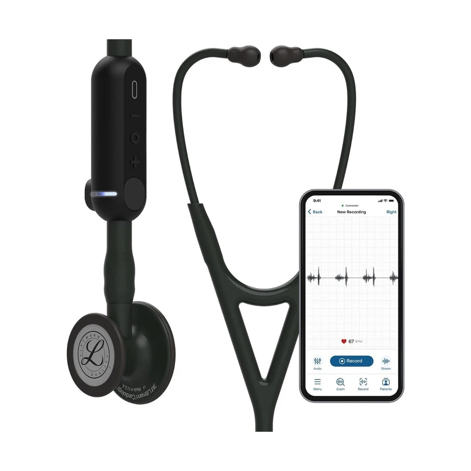 3M Littmann CORE Digital Stethoscope Black 8480 Black (Rainbow chest piece)