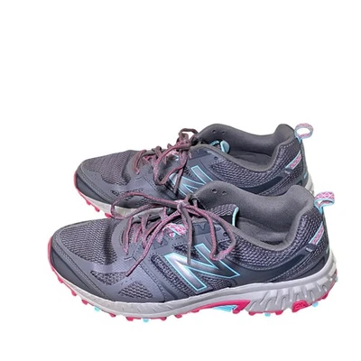 New Balance Size 9.5 410v6 Women's Grey Pink Blue Trail Running Shoes - Image 1 of 4