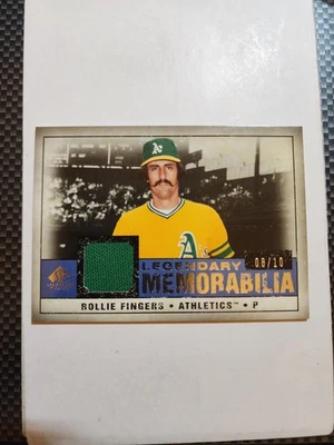 2008 SP LEGENDARY CUTS ROLLIE FINGERS GAME USED JERSEY #08/10!! ATHLETICS  - Image 1 of 2