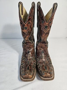 Corral Damen-Westernstiefel honigfarben & türkisfarben Überzug eckige Zehenpartie 8,5 M. ATEMBERAUBEND - Bild 1 von 10