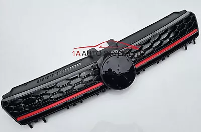 1A AUTO STYLE LTD GTI style grille compatible with VW Golf mk 7 2012 - 2017 gloss black red strip