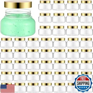 Mumufy Clear Plastic Jars with Lids Round Plastic Containers Empty Travel Con - Picture 1 of 5