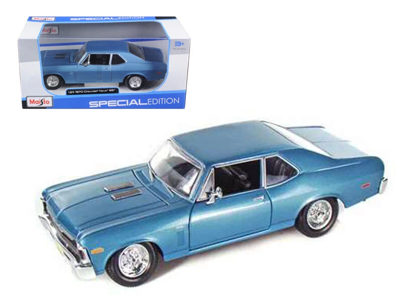 1970 Chevrolet Nova SS Coupe Blue 1/24 Diecast Model Car by Maisto - Image 1 of 1