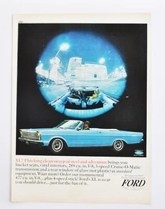 Anuncio de coche grande - Ford Galaxie 500 XL 1965 (folleto de cartel impreso en publicidad) - Imagen 1 de 1