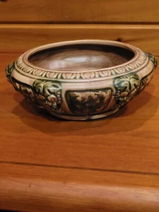 Old Vintage Antique Roseville Florentine Bowl Arts Crafts Mission 7 1/4" Planter - Picture 1 of 5