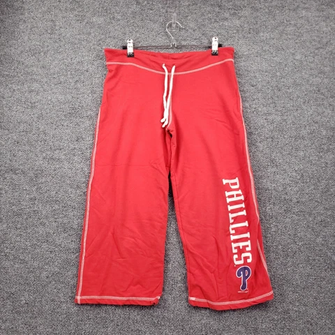 Philadelphia Phillies Pants Mens S Small Red Capri Drawstring MLB Baseball Cover