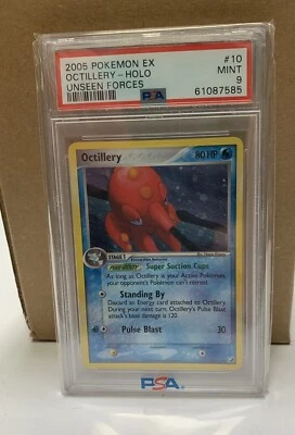 Pokemon 2005 Octillery Holo 10/115 Ex Unseen Forces PSA 9 MINT - Image 1 of 2