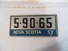 1953 Wheaties Bike Licenese Plates~Nova Scotia