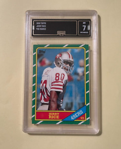 1986 Topps Football #161 Jerry Rice 49ers RC Rookie HOF GMA 7 NM