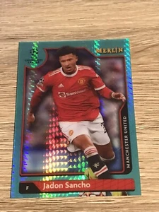 2021-22 Topps Merlin JADON SANCHO Aqua Prism Refractor #56 Manchester United - Picture 1 of 2