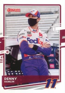 Denny Hamlin 2021 Panini Donruss Racing NASCAR Card #58 Joe Gibbs Racing - Picture 1 of 2