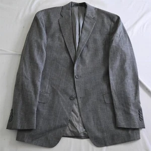 Hart Schaffner Marx 44L Gray Wool Silk Linen Sport Coat Suit Jacket - Picture 1 of 12