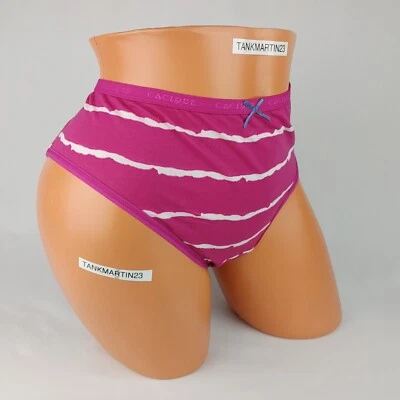Lane Bryant Cacique Cotton Hipster Panties Panty 18/20 Pink White Stripes Wave - Image 1 of 4