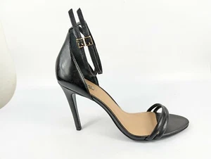 Arezzo Black Leather High Heel Ankle Strap Shoes Uk 7 New - Picture 1 of 6