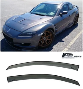 For 03-12 Mazda RX-8 Rotary JDM Tape-On Side Window Visors Rain Guard Deflectors - Picture 1 of 5