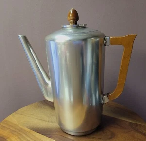 Vintage Kensington Aluminium Kaffeeservier Holzgriff - Bild 1 von 9