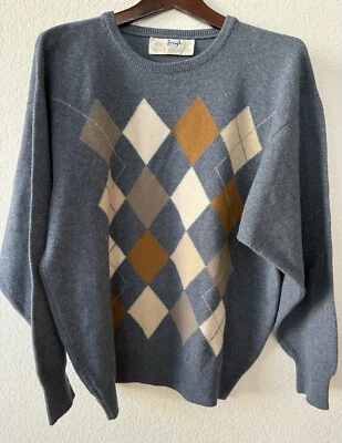 VTG Pringle Of Scotland Argyle Diamond 100% Super Lambswool Crew Sweater SZ M - Image 1 of 4