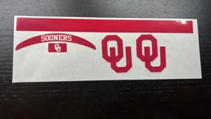 Oklahoma Sooners "Crimson & White" Mini Football Helmet Decal Set - Picture 1 of 1